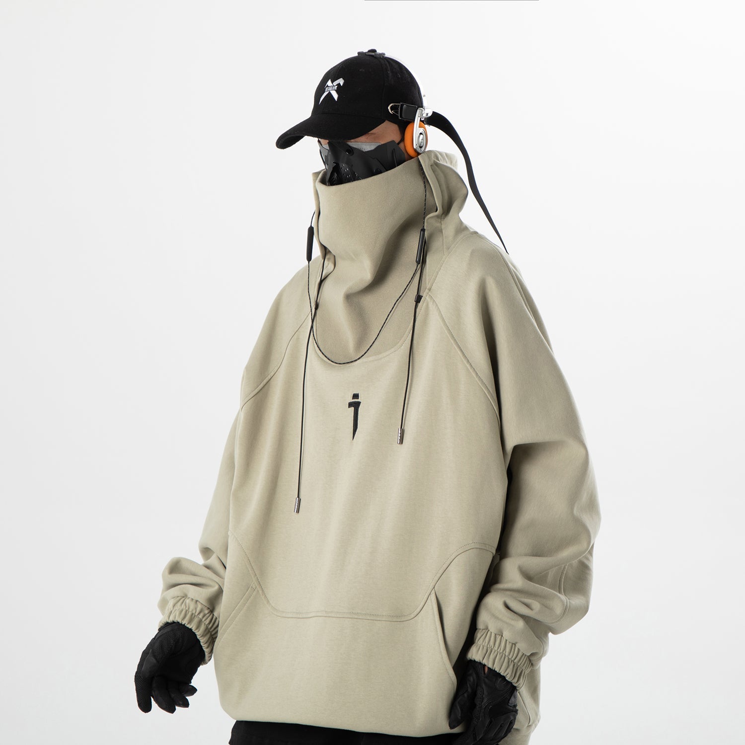 Meiso Tactical High Neck Hoodie - Khaki