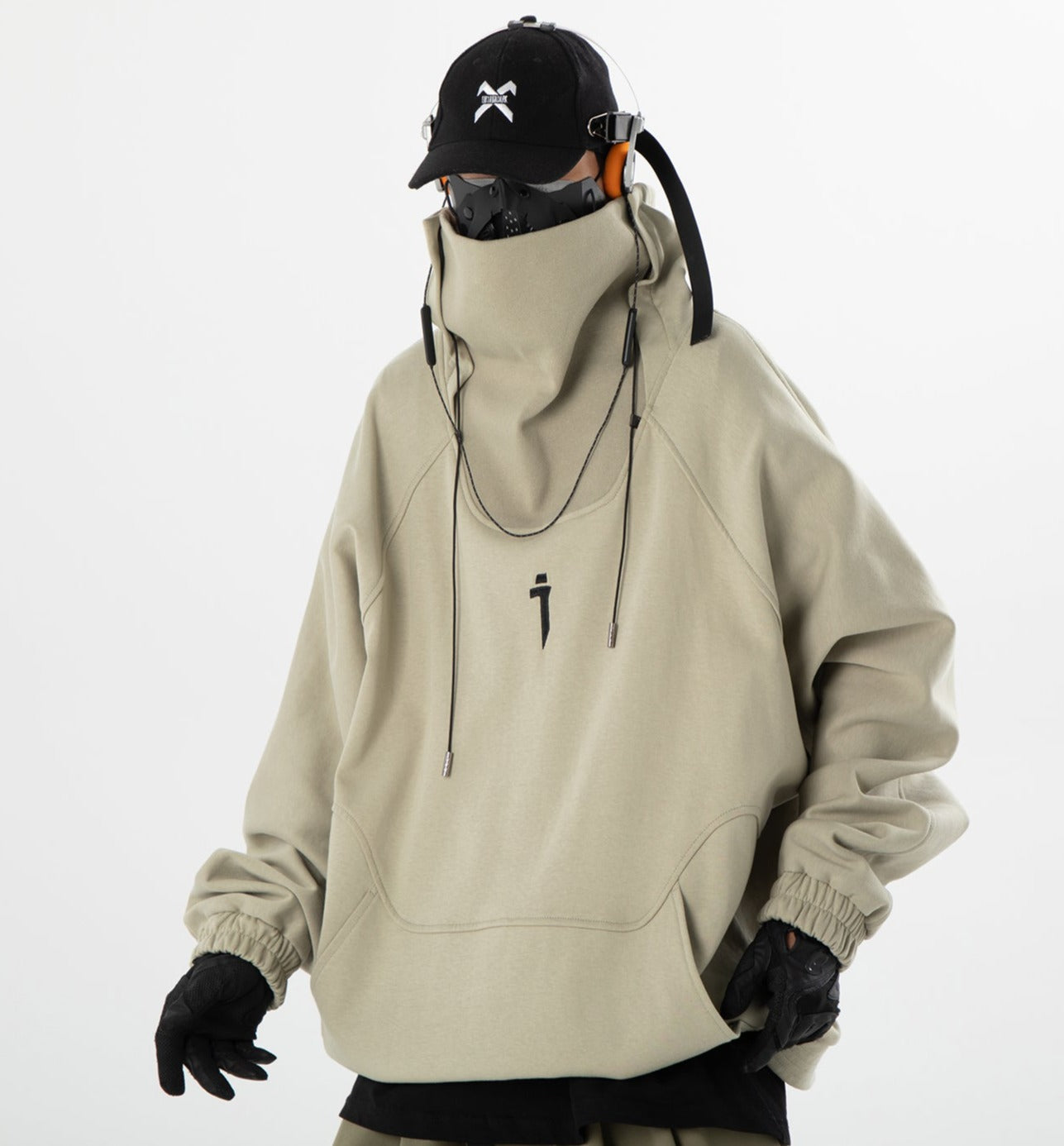 Meiso Tactical High Neck Hoodie - Khaki