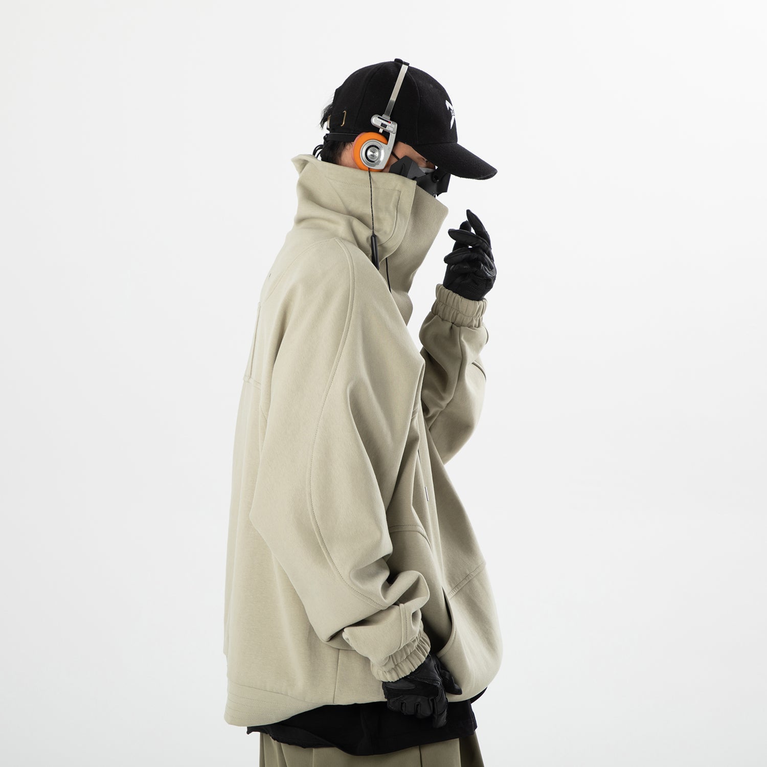 Meiso Tactical High Neck Hoodie - Khaki