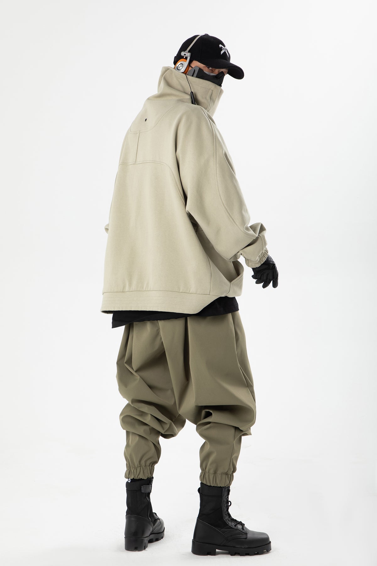 Meiso Tactical High Neck Hoodie - Khaki