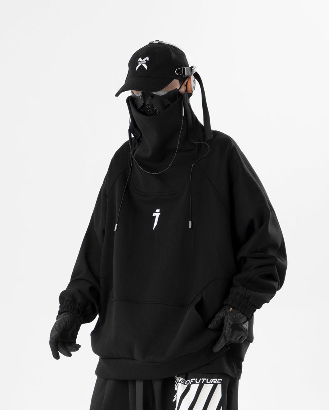 Meiso Tactical High Neck Hoodie - Black