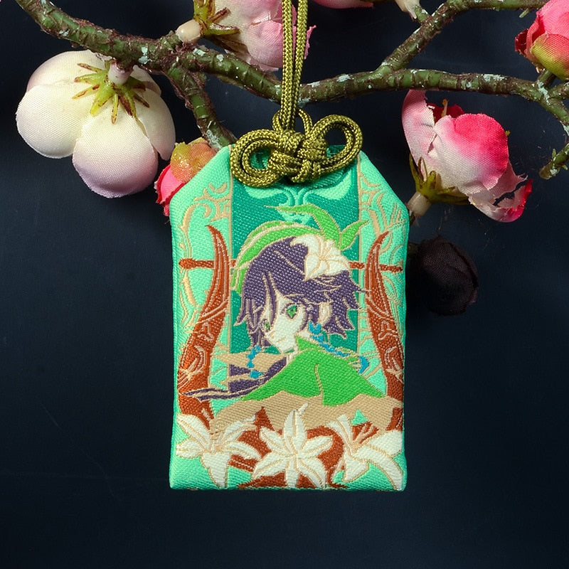 Genshin Impact Embroidery Pray Fortune Omamori Pendant