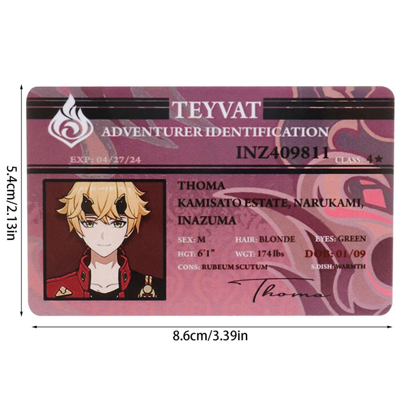 Genshin Impact Student ID Name Cards