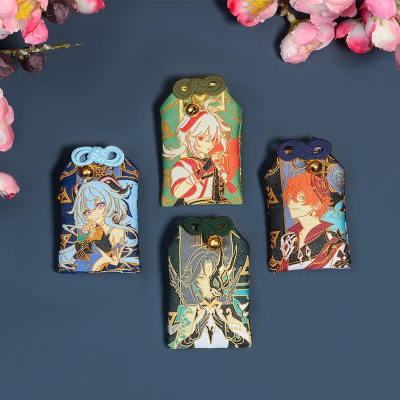 Genshin Impact Embroidery Pray Fortune Omamori Pendant