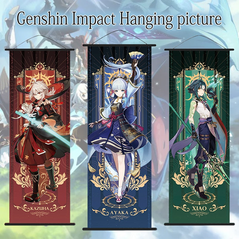 Genshin Impact Scroll Canvas Wall Decor